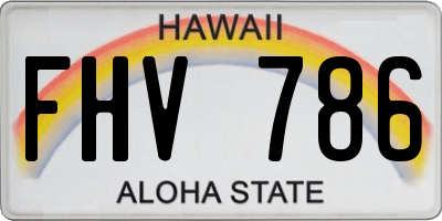 HI license plate FHV786