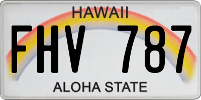 HI license plate FHV787