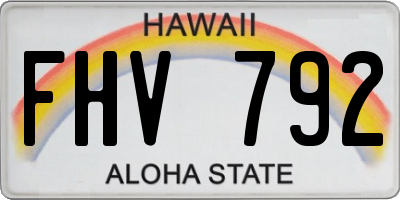 HI license plate FHV792