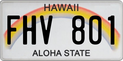 HI license plate FHV801