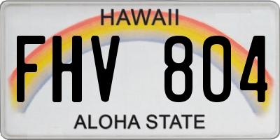 HI license plate FHV804