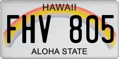 HI license plate FHV805