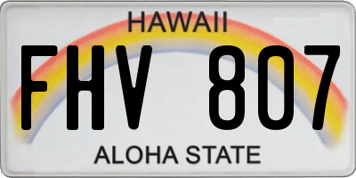 HI license plate FHV807