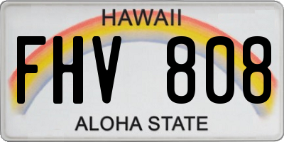 HI license plate FHV808