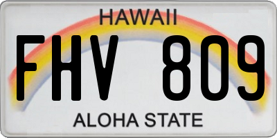 HI license plate FHV809
