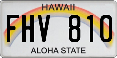 HI license plate FHV810