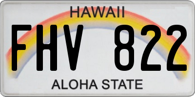 HI license plate FHV822