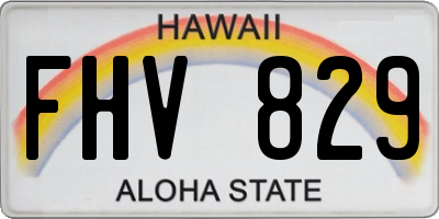 HI license plate FHV829