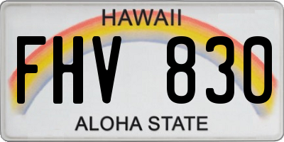 HI license plate FHV830