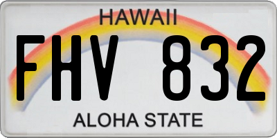 HI license plate FHV832