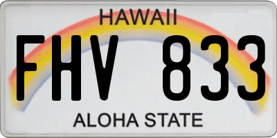 HI license plate FHV833