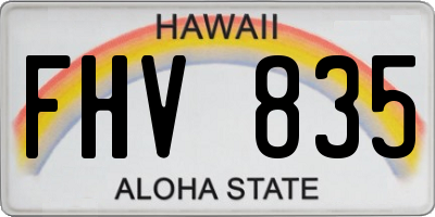 HI license plate FHV835