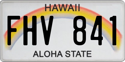 HI license plate FHV841