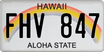 HI license plate FHV847
