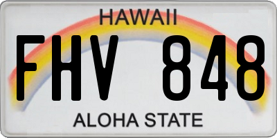 HI license plate FHV848
