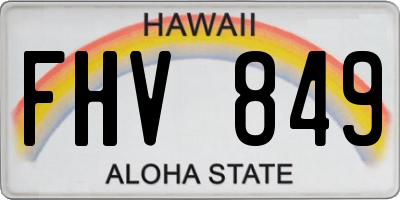 HI license plate FHV849