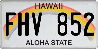 HI license plate FHV852
