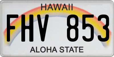 HI license plate FHV853