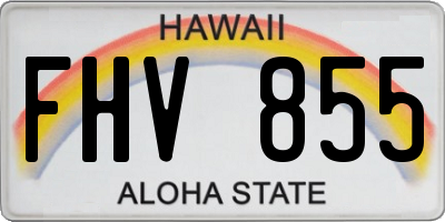 HI license plate FHV855