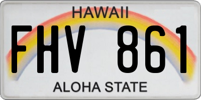 HI license plate FHV861