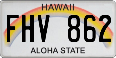 HI license plate FHV862