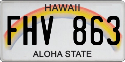 HI license plate FHV863