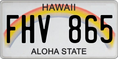 HI license plate FHV865
