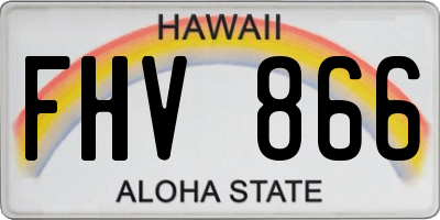 HI license plate FHV866