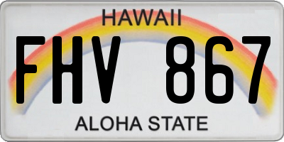 HI license plate FHV867