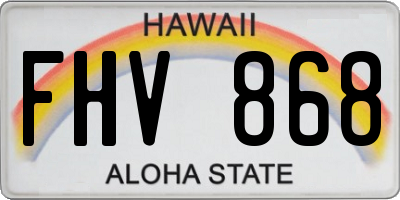 HI license plate FHV868