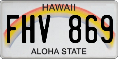 HI license plate FHV869