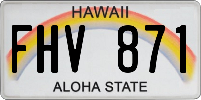HI license plate FHV871