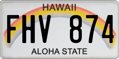 HI license plate FHV874