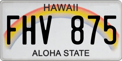 HI license plate FHV875