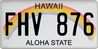 HI license plate FHV876