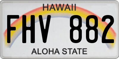 HI license plate FHV882