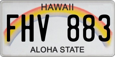 HI license plate FHV883