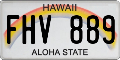 HI license plate FHV889