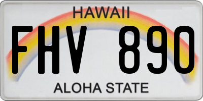 HI license plate FHV890