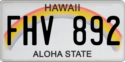 HI license plate FHV892
