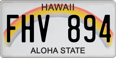 HI license plate FHV894
