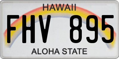 HI license plate FHV895