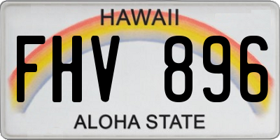 HI license plate FHV896