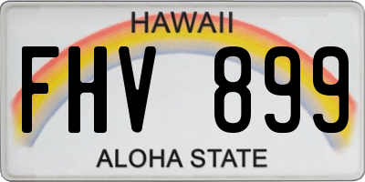 HI license plate FHV899
