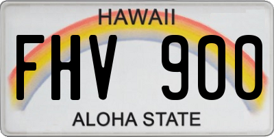 HI license plate FHV900