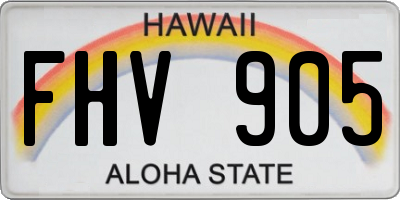 HI license plate FHV905
