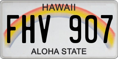 HI license plate FHV907