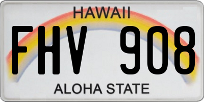 HI license plate FHV908