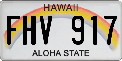 HI license plate FHV917