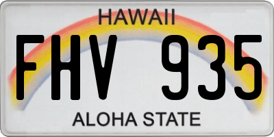 HI license plate FHV935